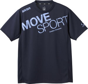ムーブスポーツ マルチスポーツ Tシャツ Tシャツ ドライメッシュ ビックロゴ 半袖シャツ ST5SHT01M NVBL ネイビー×ブルー メンズ