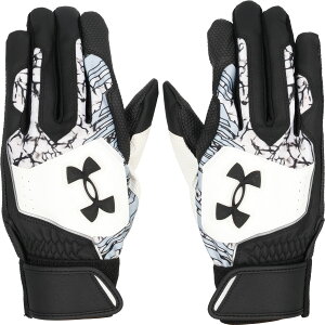 A_[A[}[ 싅\tg{[ obeBOO[u obeBOOu UA CLEAN UP BATTING GLOVES UAN[Abv obeBOO[u 6001310 2 Black/White/Black Y