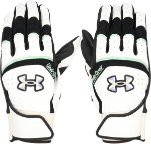 A_[A[}[ 싅\tg{[ obeBOO[u obeBOOu UA YARD PRO BATTING GLOVES UA[h v obeBOO[u 6001314 100 White/Black/Iridescent Y