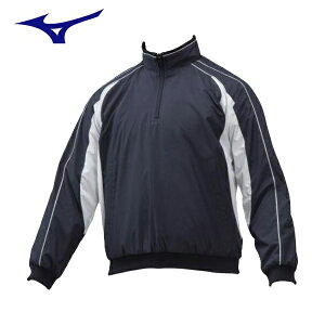 ミズノ 野球 ハーフジップジャケット ジュニア 12JE9V2974 ネイビー×ホワイト