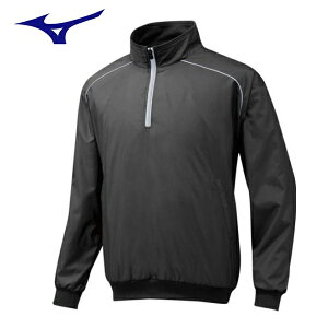 ミズノ 野球 ハーフジップジャケット ジュニア 12JE5V4509 ブラック