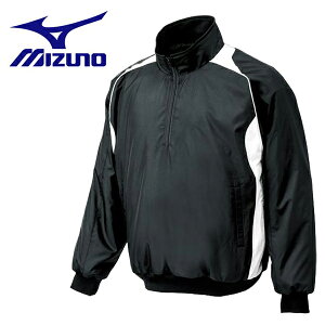 ミズノ ハーフジップジャケット 野球中綿入りジャケット 12JE4V4009 ブラック×ホワイト