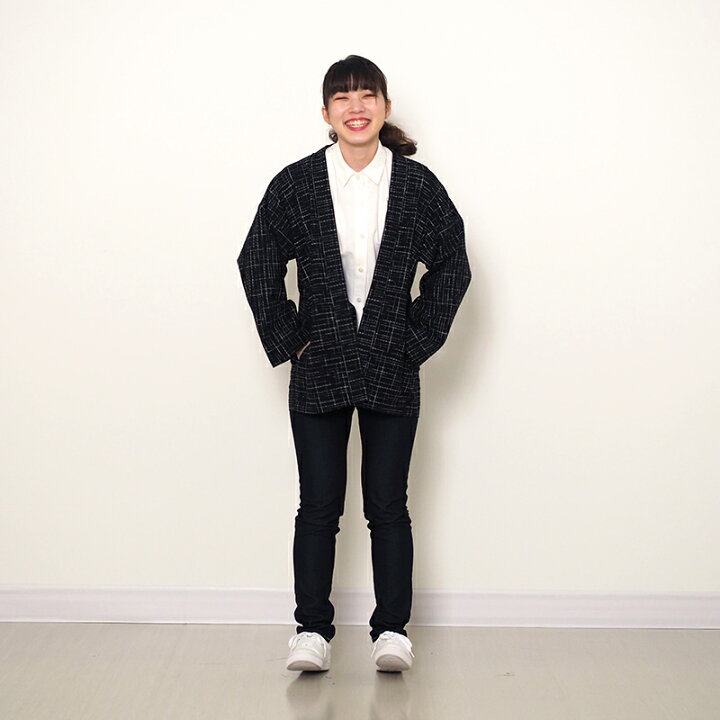 楽天市場 送料込 羽織 Haori 霞網 Kasumiami はおり 羽織り New Size 綿なし メンズ レディース 日本製 春夏秋 綿100 ブラック フリー 中わた無し 半纏 夏 和木綿の宮田織物