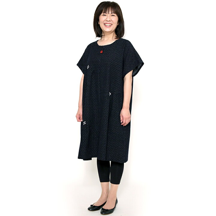 楽天市場】宮田織物 彩藍 ワンピース 斜めギャザー ファスナー開き 