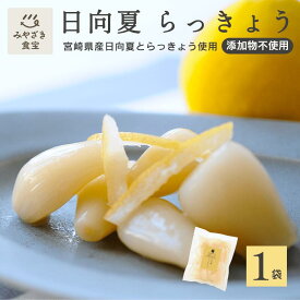 日向夏らっきょう 90g×1袋 宮崎県産 国産 都城 日向夏 柑橘 甘酢 おつまみ だれやめ 焼酎 日本酒 ご飯のお供 さわやか あっさり 着色料不使用 食物繊維 塩漬け 乳酸発酵 ギフト 贈り物 お土産 ソーシャルギフト