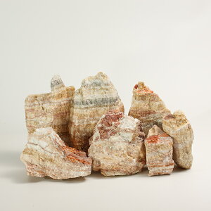 【送料無料】オニキス 24kg 大理石 天然石 白系 黄系 赤系 ロックガーデン 庭石 観賞石 敷石 ガーデンロック ドライガーデン 外構 石材 水槽 レイアウト 10〜20cm