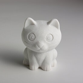 大理石 猫 置物 オーナメント 約10cm角 パッチリお目目の猫ちゃん 天然石 インテリア 玄関 リビング 彫刻 ねこ ネコ フィギュア 手作り ハンドメイド 1点もの 高さ約10cm