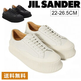 [最大10％OFFクーポン配布中]JIL SANDER ジルサンダー レディース スニーカー J15WS0002 P5057100 ス レザー 厚底 チャンキーソール ローカット ラウンドトゥ ロゴ レースアップ 靴