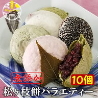宮地嶽名物 松ヶ枝餅バラエティー 10個入り 冷凍 無添加 福岡銘菓 父の日 ギフト 手造り 保存料不使用 開…