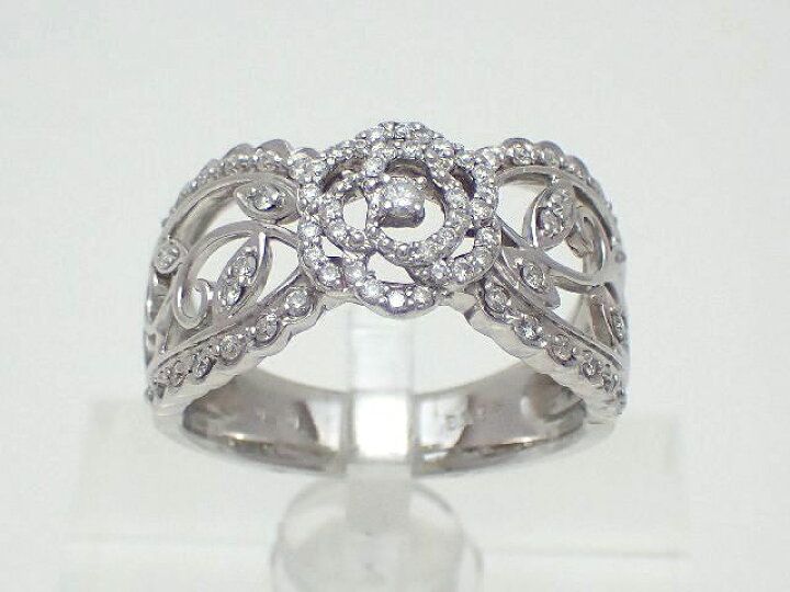 楽天市場】【新品仕上げ済】K18WG ダイヤモンドリング／花 