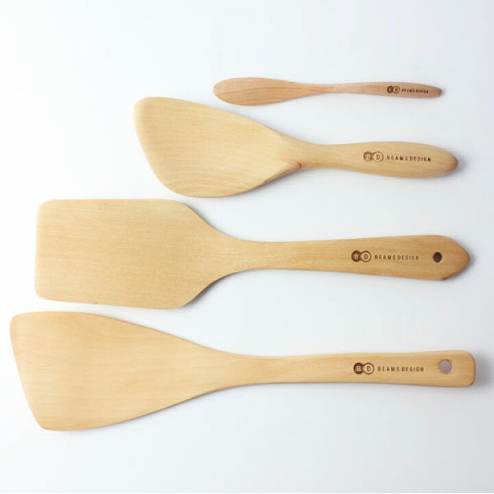 楽天市場 店内全品ポイント5倍 30日限定 Beams Design ビームス デザイン 天然木製 キッチンツール ４点セット 福袋 おしゃれ おすすめ かわいい 調理器具 台所用品 フライ返し 炒めへら しゃもじ バターナイフ 漆塗り ナチュラル 送料無料 ギフト 贈り物