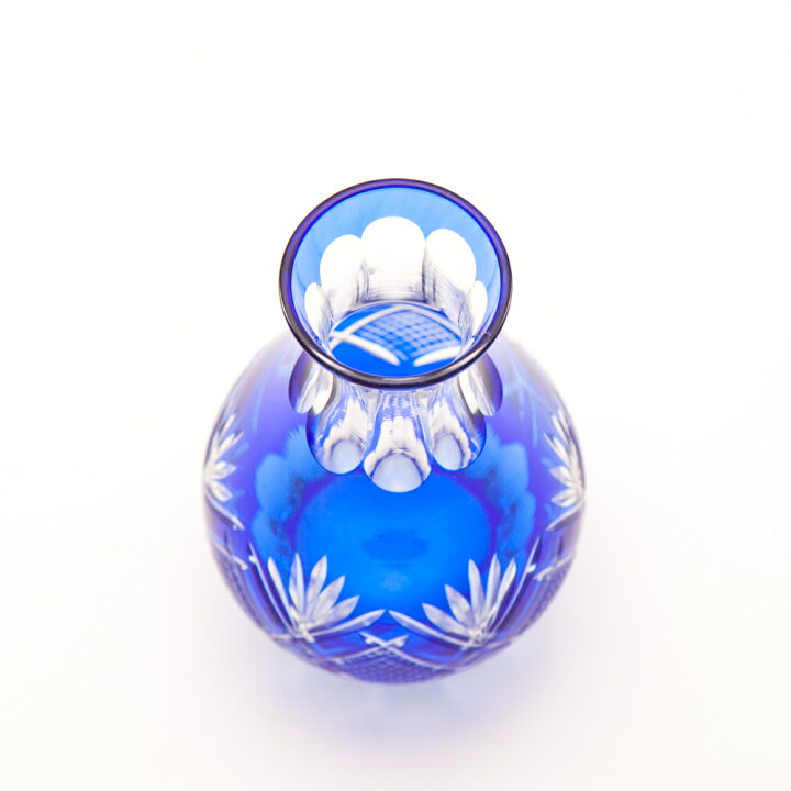 楽天市場 ポイント10倍 15日23 59まで 切子 徳利 ガラス 日本酒 冷酒 お酒 酒器 松剣 290cc 1合半 ブルー 濃青色 食洗機対 曲げわっぱと漆器 みよし漆器本舗