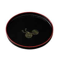 【最大8％クーポン有 17日10時まで】 紀州塗り 紀州漆器 お盆 トレー 24cm 8寸 丸盆 黒 ブラック 朱 紀州…