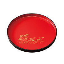 楽天市場】漆器 丸盆 朱の通販 
