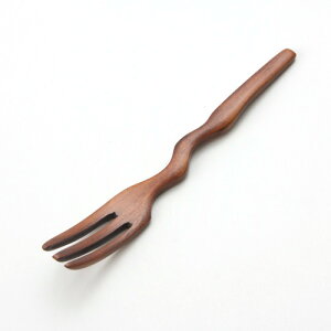 【ポイント3倍 10/30限定】 フォーク 木 波型フォーク(小) 12.6cm 天然木製 デザートフォーク 小さめ おしゃれ かわいい 漆塗り カトラリー 漆器 軽い 軽量 シンプル 北欧風 カフェ