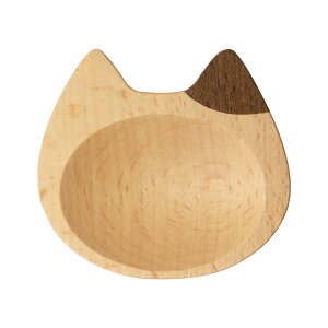 豆皿 小皿 猫型 Mio まめざら フェイス 木製 かわいい おしゃれ 猫柄 食器 うつわ 猫 ねこ ネコ グッズ ネコ型 北欧 ナチュラル ミニ皿 お皿 猫雑貨 猫好き 取り皿 小さい ギフト プレゼント キ