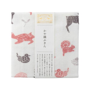 中川政七商店 かや織ふきん 八枚重ね 40×30cm 綿100% 5枚重ね キッチンクロス 台拭き 布巾 食器拭き 蚊帳 かや生地 かわいい おしゃれ ギフト 日本製 鳥獣戯画 松竹梅 動物 可愛い 吸水 速乾 フ
