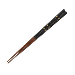 【最大300円クーポン 27日9:59まで】 箸 食洗機対応 天丸 猫さんぽ 23cm 21cm 木製 お箸 ねこ ネコ 和風 かわいい 高級感 日本製 国産 おはし おしゃれ すべり止め 滑らない 四角箸 ブラック レッド