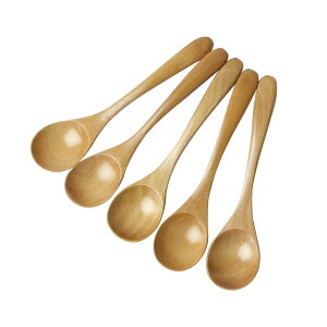 ティースプーン 食洗機対応 12.7cm 5本セット 木製 送料無料 おしゃれ カフェ風 コーヒースプーン デザートスプーン みよし漆器本舗オリジナル 漆器 軽い 軽量 白木 ナチュラル シンプル 漆塗