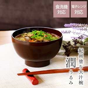 【最大300円クーポン 27日9:59まで】 汁椀 大きめ 紀州塗り 電子レンジ対応 食洗機対応 潤 うるみ 450ml 大汁椀 12.5cm 多様椀 おしゃれ 味噌汁椀 お椀 お碗 おわん スープ 和食器 電子レンジ・食器