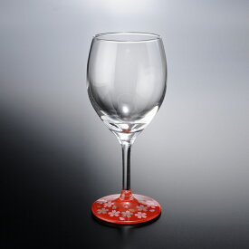 紀州塗り ぬりもん de Verre ワインカップ 蒔絵 桜 赤 日本製 国産