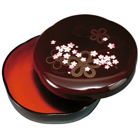 紀州塗り 6寸 桜菓子器 菓子器 菓子鉢 蓋付き 溜 花結び お菓子入れ 日本製 国産