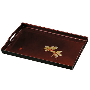 【最大300円クーポン 27日9:59まで】 紀州塗り 尺6寸 長手盆 玉虫塗 盛絵 万両 お盆 トレー トレイ おぼん 日本製 国産 送料無料