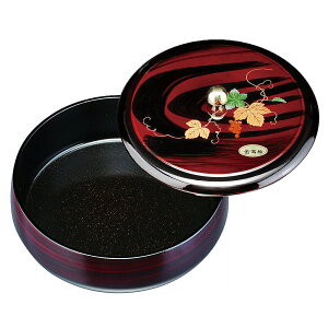 【最大300円クーポン 27日9:59まで】 紀州塗り 6寸 19cm 菓子器 杢目ツタ 金蒔絵 お菓子入れ 和風 和室 日本製