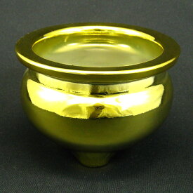 せともの香炉 香呂 線香立て 金 3号 3寸 せともの 陶器 で作った仏具 (20240514)