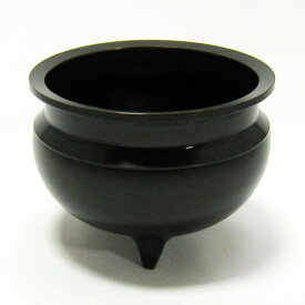 黒光色 机上香炉 3号 3寸 香呂 線香立て 仏具 鋳物 真鍮製 こっこうしょく (20240607)