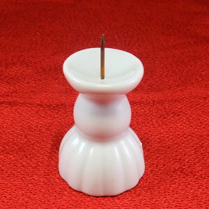 せともの火立 白 2号 2寸 1本 ローソク立 対でご注文の場合は数量を2としてください せともの 陶器 で作った仏具 【20251025】
