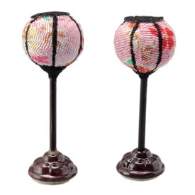 ちりめん ぼんぼり 手づくり ひな祭り 雛人形 お雛 ひな人形 土雛 陶製 対 2個 入り 【20251108】