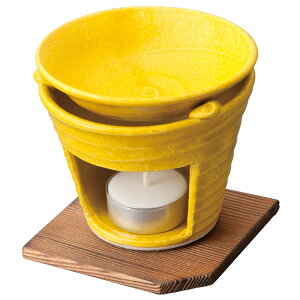 黄釉茶香炉 電気式では出せない直火だから出せる香り お香 香炉 茶香炉 お茶 ほうじ茶 手作り 手造り 元 和製アロマ アロマバーナー 和風アロマ 【20251027】