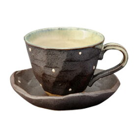 一珍ドット コーヒーカップ ソーサーセット せともの 食器 マグカップ 紅茶カップ ティーカップ コーヒーカップ ソーサー (20240525)