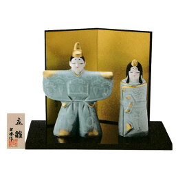 青磁立雛 中 金 SA-279 ひな祭り 雛人形 お雛 ひな人形 土雛 昭峰 【20251107】
