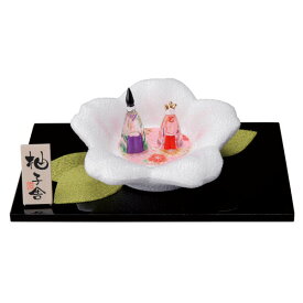 ガラス桜飾り雛 雛人形 お雛 ひな人形 土雛 ガラス 手作り雛 (20240423)