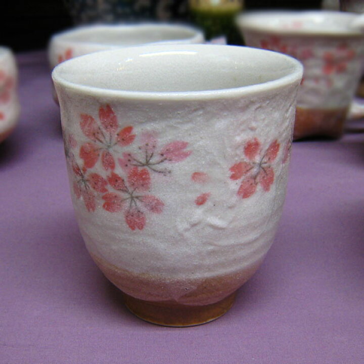 楽天市場】平安桜 桜の花 茶碗 湯呑のセット 飯椀 せともの 食器 お茶 