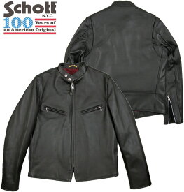 Schott/ショット 641XX STAND RIDERS 60'S STAND RIDERS JACKET/ 641XX CAF&Eacute; RACER 60'Sシングル・ライダースジャケット/カフェレーサージャケット BLACK(ブラック)/Lot No. 7009