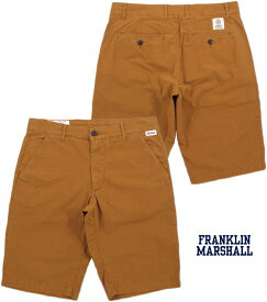 FRANKLIN＆MARSHALL/フランクリンアンドマーシャル“LEO”SKINNY FIT SHORTS ZIP FLYトラウザーショーツ/スキニーフィットショーツ/ストレッチスキニーショーツGOLDEN BROWN(ゴールデンブラウン)/SKU #STMF397ANS17