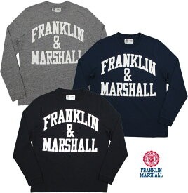 FRANKLIN＆MARSHALL/フランクリンアンドマーシャル LONG-SLEEVED T-SHIRTアーチロゴ プリント長袖Tシャツ/カットソーSKU #TSMF249XNW18