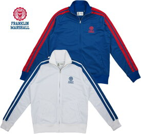 FRANKLIN＆MARSHALL/フランクリンアンドマーシャル FULL ZIP TRIACETATE SWEATSHIRT エンブレムロゴプリント入り、トラックジャケット/ジャージ/トラジャケSKU #FLMF072ANW18