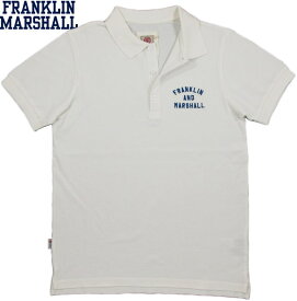 FRANKLIN＆MARSHALL/フランクリンアンドマーシャルSHORT SLEEVE PIQUE POLO SHIRTアーチロゴ刺繍入り半袖ポロシャツ MILK(ミルクホワイト)/SKU #POMF470ANS18