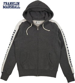 FRANKLIN＆MARSHALL/フランクリンアンドマーシャル HOODIE SWEATSHIRT WITH ZIP フルジップスウェットパーカ/ジップパーカ DARK GREY MELANGE(ダークグレーメランジ)/SKU #FLMF061AMW19