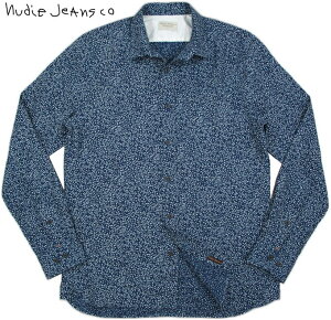 Nudie Jeans co/�k�[�f�B�[�W�[���Y HENRY PRINTED LINEN ���ԕ��C���f�B�S�E���l���V���c/���V���c INDIGO(�C���f�B�S)