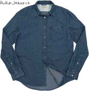 Nudie Jeans co/�k�[�f�B�[�W�[���Y HENRY LINEN BLEND INDIGO/���l���u�����h�E�C���f�B�S 7.75�I���X�E�f�j���V���c/�X�i�b�v�{�^���f�j���V���cOrganic cotton blended with linen REGULAR FIT
