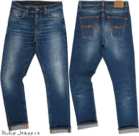 Nudie Jeans co/ヌーディージーンズ LEAN DEAN/リーンディーン BLUE LIGHTS(ブルーライツ) 12.5 oz. comfort stretch denimクラッシュ＆リペア・ストレッチスキニーデニムパンツ