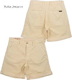 Nudie Jeans co/ヌーディージーンズ LUKE SHORTS/ルークショーツ CORD DUSTY WHITE コーデュロイ ショーツ/コールテン ショーツ/ショートパンツ