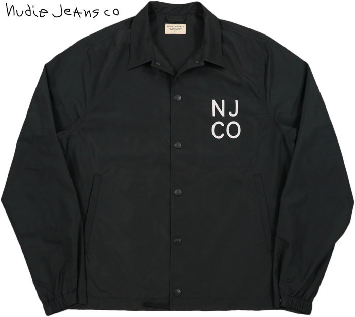 Nudie Jeans co/ヌーディージーンズ JOSEF COACH JACKET コーチジャケット/ウィンドブレーカー BLACK(ブラック)  | ストリートファッションMIYOSHIYA