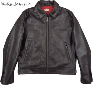 Nudie Jeans/�k�[�f�B�[�W�[���Y�gEDDY�h LEATHER JACKET �o�b�t�@���[���U�[�W���P�b�g/�ݕt�����C�_�[�X�W���P�b�g BLACK(�u���b�N)