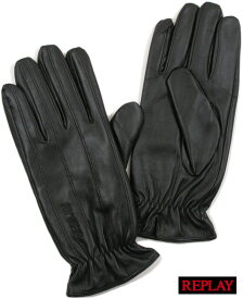 REPLAY(リプレイ) AM6015 GLOVES(刺繍ロゴ入り、レザーグローブ) BLACK(ブラック) 【YDKG-tk】【toukai1】【smtb-tk】